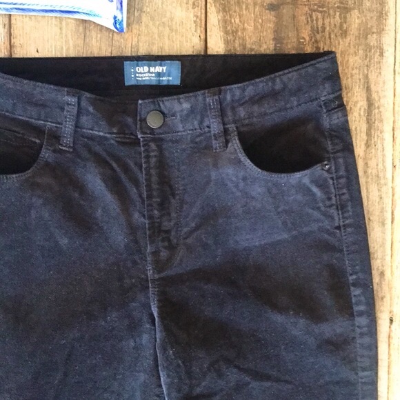 Old Navy Denim - Old Navy Rockstar Black Cotton Velvet Jean Size 6 Tall